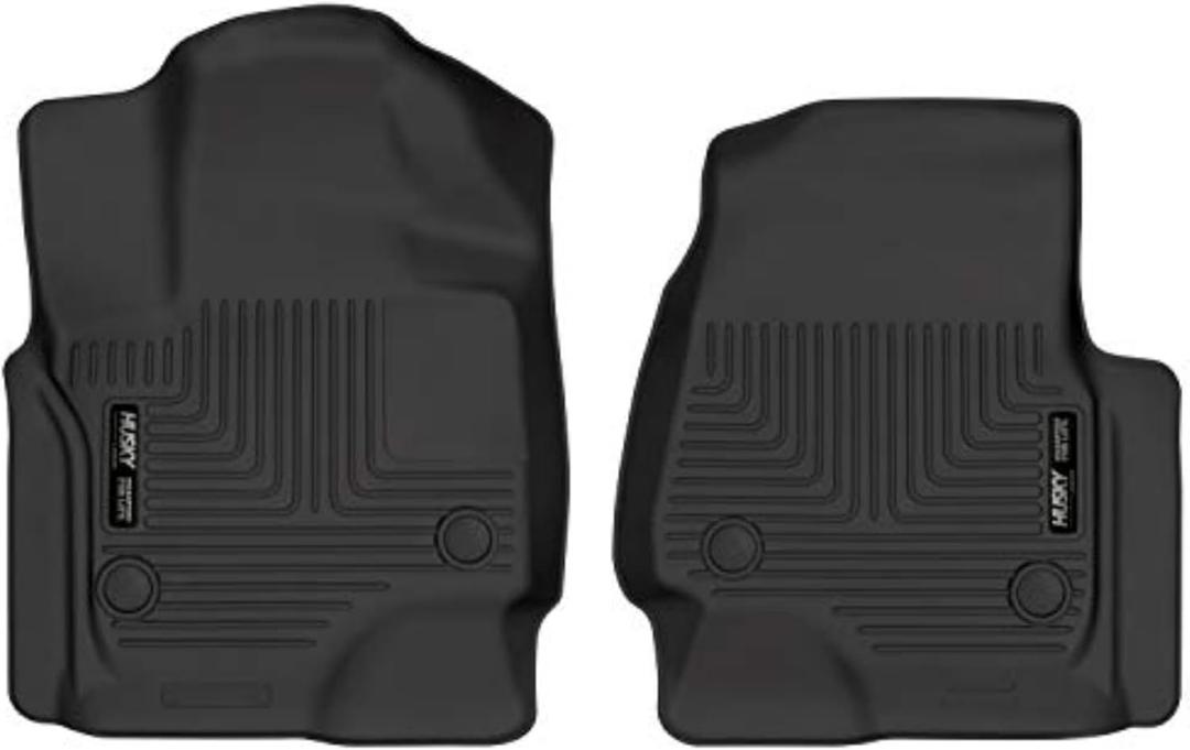 Husky Liners Weatherbeater Floor Mats | Fits 2018-2024 Ford Expedition, 2018-2024 Lincoln Navigator | Front Row, 2-pc Black - 13341