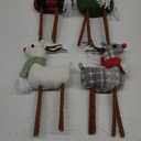 Set of 4 Reindeer Christmas Decoration, Standing Christmas Elk Decor, Handmade Plush Swedish Santa Elk Figurines Christmas for Home Indoor