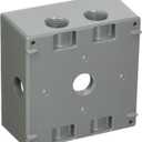 Hubbell-Raco 5338-0 Weatherproof Box, 2 Gang, 31 Cu L X 4-1/2 in W X 2 in D, Gray