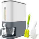 22-25 Lbs Rice Dispenser, Large Cereal Dry Food Storage Containers with Measuring Cup,BPA-Free Household for Kitchen Pantry Organization-Grey