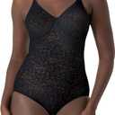 Bali womens Lace Shapewear, Faja Body Shaper, Lace 'N Smooth Firm-control Shapewear for Women, Built-in Bra (36B, Black)