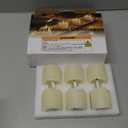 Homemory Flameless Votive Candles with Timer Remote, 2" x 2" Real Wax, 300+ Hour Realistic Black Wick Battery Operated Candles, Set of 6 for Wedding, Party and Holiday Decoration (Battery Included)