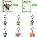 Valentines Day Gifts for Kids, Set of 24 Valentine Cards with Keychains for School Classroom Gift Exchange, Valentine's Day Party Favors for Girls Boys