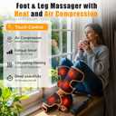 Leg Massager with Heat and Compression, Foot and Calf Massager for Circulation and Pain Relief, Compression Boots with Handheld Controller, 6 Modes 3 Intensities, Gift for Mom Dad