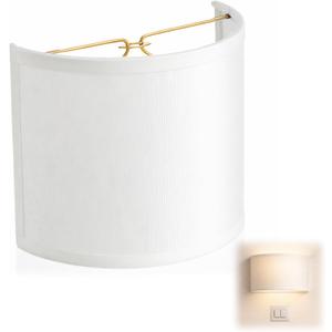 VIHOSE 4.5 Inch Half Barrel Wall Sconce Shield Lamp Shade Lamp Semicircle Fabric Shades for Wall Sconce Replacement Stairwell Bedside Hallway, White