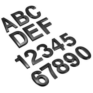 PATIKIL House Numbers 3D Mailbox Numbers 0-9 and Letter A-F for Outside, 16Pcs Door Address Number Letter Self Adhesive for House, Apartment Office, Hotel Room, Mailbox Sign, Black