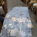 Anibedding 8Pieces King Size Comforter Set, Blue Watercolor Floral Queen Size Bed in a Bag Comforter Set with Pillowcase, Sheets for All Season