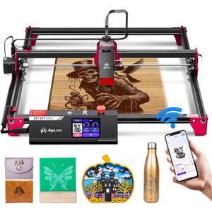 AlgoLaser 10W Laser Engraver Machine with 3.5" Touchscreen, Wireless & SD Card Offline Engraving, Compatible with Wood, Acrylic, Leather, Freehand Drawing (Air Pump Not Included) (black)