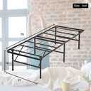 FDW Twin Bed Mattress Foundation Box Spring Replacement Heavy Duty Steel Slat Easy Assembly Noise-Free Twin Bed Frame Metal Platform Bed FrameBlack