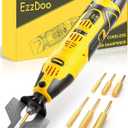 Electric Cordless Chainsaw Sharpener Kit - Portable 12V Chain Saw Sharpener Tool with 6 Titanium-Coated Diamond Bits(Wheels) & Angle Guide - Easy to Use for All Chainsaw Chains.