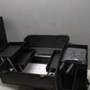 4 in 1 Rolling Makeup Case on Wheels with Drawer and Professional Cosmetic Organizers for Salon Barber - Bright Black