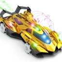 Remote Control Car for Boys 4-7 8-12 Drift Rc Cars with 360° Rotation, Spray, Music & Lights 1:12 Rechargeable Rc Car Toys 10-12km/h Sport Race Toy Cars Gifts for Kids - Gold