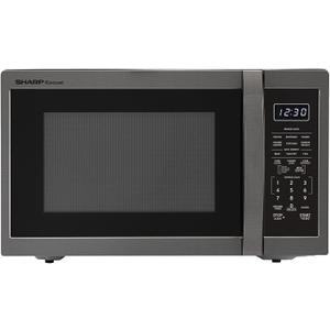 SHARP Countertop Microwave Oven with Removable 12.4" Carousel Turntable, 1.4 Cubic Feet, 1100 Watt, Black Stainless Steel