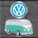 Volkswagen Logo Adhesive Vinyl Decals - Fun Set of Volkswagen Stickers for Car, Window, Water Bottle or Laptop, 1 Pack (2 Count) (Aqua)