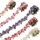 Floral Lace Ribbon Trim, Rose Lace Flower Trim for Sewing Decorating 5 Yards Rose Embroidered Polyester DIY Laces Floral Applique Craft, 2.2cm Width for Wedding Dresses Party Decor Clothes (Multicolor)