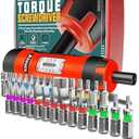 Aiourx Torque Screwdriver Set, 1/ 4" Drive 10-80 Inch Pounds lbs, 31 Pcs Torque Screwdriver Wrench with S2 Steel Bits Set for Professional Maintenance, Tools, Bike Repairing and Mounting