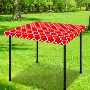 Smiry Picnic Fitted Table Cover, 6 Foot Flannel Backed Vinyl Tablecloth