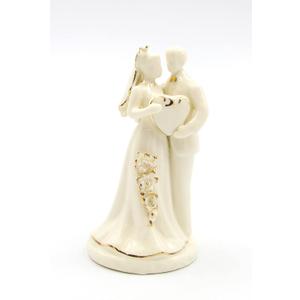 30718 Porcelain Anniversary Couple in Figurine, Beige, 2 1/2" x 2 1/2" x 4 3/4" H