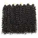 8 Packs Curly Crochet Hair GoGo Curl Crochet hair for Black Women Deep Wave Braiding hair,Synthetic Bohemian Crochet Braid Water Wave Crochet hair Extensions (1B, 24inch)