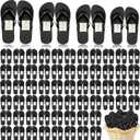 Unittype 72 Pairs Flip Flops Bulk for Wedding Assorted Size Sandals Pack Casual Slippers Flip Flops for Adults Women Men Wedding Bridal Shower Favors Hotel Travel Spa Pool Party Supplies (Medium, Black)