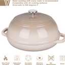 VORRINGARD Enameled Cast Iron Dutch Oven Pot with Lid, Bread Oven for Sourdough Bread Baking, Dutch Ovens with Bread Proofing Basket& Baking Supplies Set, 6 Quart, Latte