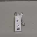 One Beat Short Extension Cord 1Ft, Flat Plug Power Strip Surge Protector - 6 Widely Outlets with 4 USB Ports (2 USB C), Wall Mount Small Power Strip for Travel, Home Office College Dorm Essentials