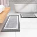 OLANLY Bathroom Runner Rug 70x24, Extra Soft and Absorbent Microfiber Bath Rugs, Non-Slip, Machine Washable, Quick Dry Shaggy Bath Carpet, Extra Long Bath Mats for Bathroom, Tub, Shower, Grey