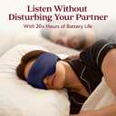 SilkSound 100% Mulberry Silk Bluetooth Sleep Mask, Skin-Friendly Sleeping Eyemask with Bluetooth Headphones, Sleep Gifts for Women, Silk Eye Mask Headband Headphones for Sleeping Side Speakers (Navy)