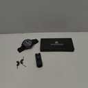 Watches for Men Stainless Steel: Dress Watch for Mens Quartz Analog Wrist Luxury Black Metal Tone Blue Dial Big Classic Diver Waterproof Chronograph Black Face Business Man Gift