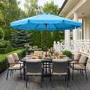 ABCCANOPY 11FT Scalloped Patio Umbrella Table Market Umbrella, Turquoise