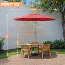 Outdoor Patio Umbrella, Table Umbrella with Push Button Tilt and Crank, 8 Ribs Market Umbrella