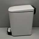 TIPGO Slim Bathroom Trash Can with Lid Soft Close, Step Pedal, 6 Liter / 1.6 Gallon Stainless Steel Trash Bin, Small Garbage Cans for Bedroom, Office, Kitchen (White)