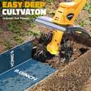 Cordless Tiller Cultivator Compatible with Dewalt 20V Battery (Tool Only), MtiolHig 360RPM Electric Garden Tiller for Gardening, Brushless Rototiller 9" Width 6.3" Depth for Soil Cultivation, Yellow