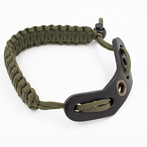 Bow Wrist Sling, 550 Paracord Strap Comfortable on Hand, Fit Compound Bow & Recurve (Green)