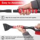 Snow Brush and Ice Scraper for Car Windshield,26.4" Window Scraper Deicer for Car SUV and Truck,Ice Scrapers and Brushes 2 in 1,Winter Car Automotive Exterior Accessories(1Pack Red)