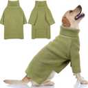 Queenmore Large Dog Turtleneck Sweater, Check Pattern, Green XXL