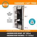 K&H Pet Products Hangin Cat Tree Door Mounted Cat Furniture, Space Saving Multi-Level Wall Perch Hammock Bed, Interconnecting Levels, Collapsible, Tool-Free Assembly - Gray - Fits Doors <80in H