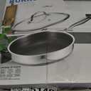 Hybrid Non Stick Frying Pans 2 Piece set, Stainless Steel Frying Pans with Tempered Glass Lid, 8" 10" 5 Ply Induction Cookware, Dishwasher-Friendly, Oven-Safe Up to 800F, Compatible with All Cooktops