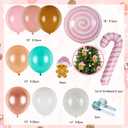 Christmas Gingerbread Balloon Arch Garland Kit, Xmas Pink Green Balloons with Foil Balloons for Christmas Party Decorations Xmas New Year Birthday Party Supplies