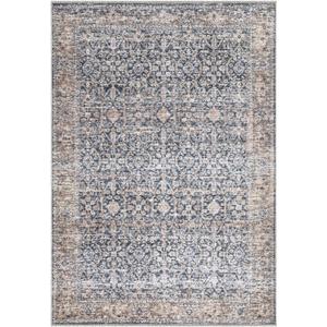 Bloom Rugs Caria Washable Non-Slip 3x5 Rug - Dark Blue/Tan Traditional Area Rug for Living Room, Bedroom, Dining Room, and Kitchen - Exact Size: 3' x 5'