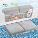 Bath Kneeler and Elbow Rest Pad Set, Thick Soft Quick Dry Bathtub Mat for Baby Bathing Time, Memory Foam With Toys Organizer, Gifts for Parents, Grey (Large)