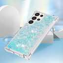 Case for Samsung Galaxy S25 Ultra Case Glitter Sparkle Cute Clear Liquid Phone Case Flowing Quicksand Shockproof TPU Protective Girly Women Case for Samsung Galaxy S25 Ultra Star Blue YB