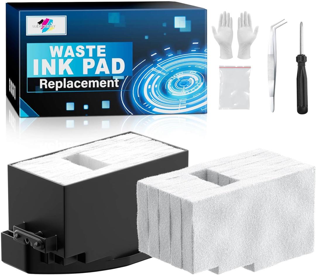 Waste Ink Pad Replacement with Reset Software for XP-830 XP-640 XP-530 XP-630 XP-7100 XP-850 XP-950 XP-860 XP-960 XP-810 XP-820 XP-600 XP-520 Printers, Maintenance Box with Extra Sponge