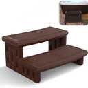 Hot Tub Steps, Non-Slip & Durable Hot Tub Stairs, Portable Universal Ladder Can Be Used Indoors and Outdoors (Reddish Brown)