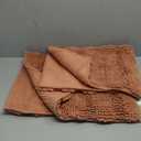 Non Slip Thick Shaggy Chenille Bathroom Rug Sets 2 Piece, Thickened Hot Melt Rubber Bottom Bath Mats for Bathroom, Bath Rugs Quick Dry Machine Washable for Shower (Burnt Orange, 32"x20" Plus 17"x24")