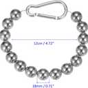 M METERXITY 2 Pack Flagpole Retainer Ring -15 Beads 0.71" Flag Pole Beaded Retainer Ring,Keep Flag Close to Pole with Stainless Steel Cable,Apply to Indoor Outdoor Flagpole(Silver)