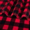 PAVILIA Black and Red Buffalo Plaid Fleece Throw Blanket for Couch, Soft Checkered Flannel Blanket for Sofa, Plaid Christmas Couch Throw Bed, Warm Cozy Decorative Blanket Fall Decor Gift, 60x80