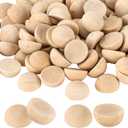 1 inch Half Wooden Balls, 250PCS Unfinished Round Wood Half Sphere Balls, 25mm Small Natural Wooden Half Split Balls for Crafts and DIY Decorative Projects