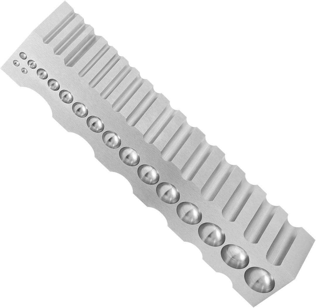 Jewelry Metal Silver Copper Iron Shaping Tool - Hardened Steel Forming Block with 17 Round Spheres, 17 Half-Round Grooves, 3 V-Shape Slots & 5 Oval Depressions, Replacement for #0407-69290