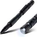Self Defence Tactical Pen | Battery-Powered Multitool Heavy Duty Military Pen | Featured Flashlight + Glass Breaker + Bottle Opener + Ink Refills | Compact & Concealable Personal Protection